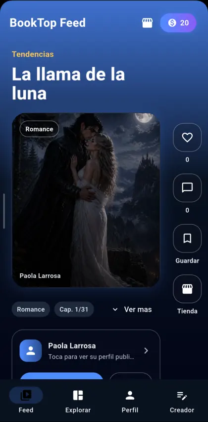 Captura de la aplicacion BookSpark en un telefono